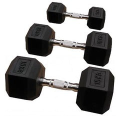 Pair of 30kg Rubber Hex Dumbbells - iworkout.com.au